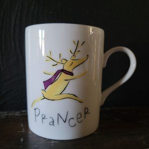 Pottery Barn Christmas Santa's Reindeer Porcelain Coffee Mug - Prancer